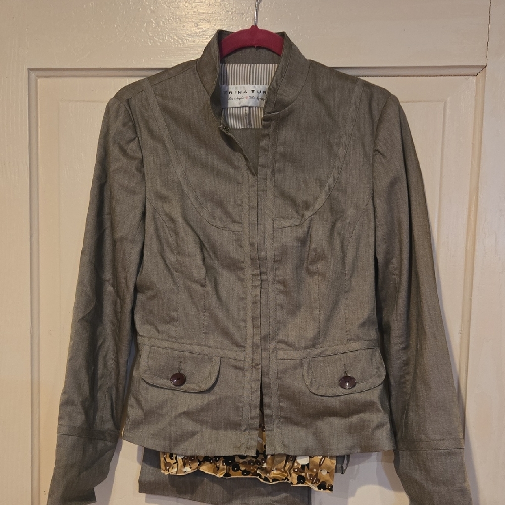 Trina Turk Gray Pantsuit Jacket